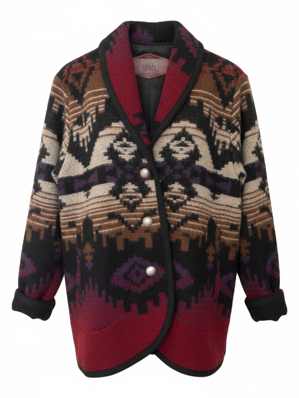 Woolrich Aztec Shawl Collar Sweater Jacket - Red, Black, Brown Women’s S/M